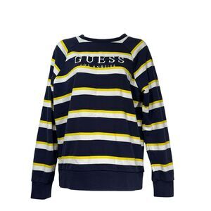 guess stripe long sleeve blue yellow pullover sweater vintage Y2k Size S